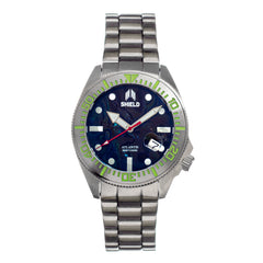 Shield Atlantis Abalone Bracelet Watch w/Date - Black