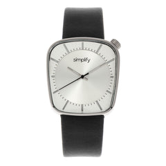 Simplify The 6800 Leather-Band Watch - Silver