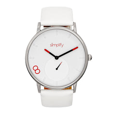 Simplify The 7200 Leather-Band Watch - White