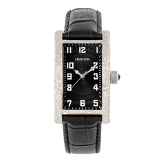 Heritor Automatic Jefferson Leather-Band Watch - Silver/Black