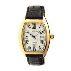 Heritor Automatic Redmond Leather-Band Watch w/Date - Gold/Silver