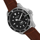 Heritor Automatic Lucius Leather-Band Watch w/Date - Silver/Brown HERHR7808