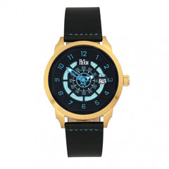 Reign Lafleur Automatic Leather-Band Watch w/Date - Gold/Teal