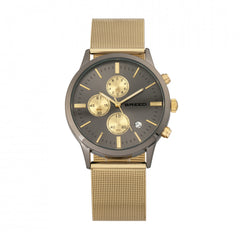 Breed Espinosa Chronograph Mesh-Bracelet Watch w/ Date -Gold/Gunmetal