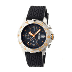 Breed Socrates Chronograph Men's Watch w/ Date-Silver/Orange