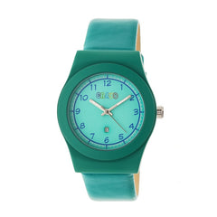 Crayo Dazzle Leather-Band Watch w/Date - Teal