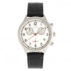 Elevon Antoine Chronograph Leather-Band Watch w/Date - Black/Silver