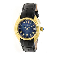 Empress Antoinette Automatic MOP Leather-Band Watch - Gold/Black