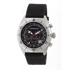 Morphic M53 Series Chronograph Fiber-Weaved Leather-Band Watch w/Date - Silver/Black