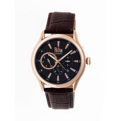 Reign Gustaf Automatic Leather-Band Watch - Brown/Black