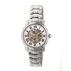 Reign Kahn Automatic Skeleton Bracelet Watch - Silver