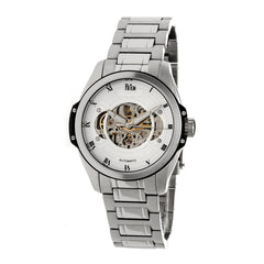Reign Henley Automatic Semi-Skeleton Bracelet Watch - Silver/White