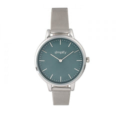 Simplify The 5800 Mesh Bracelet Watch - Silver/Teal