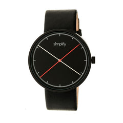 Simplify The 4100 Leather-Band Watch - Black