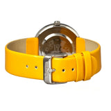 Crayo Button Leather-Band Unisex Watch w/ Day/Date - Yellow CRACR0204