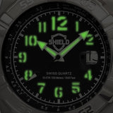 Shield Jarrod Leather-Band Swiss Men's Diver Watch - Silver/Black SLDSH0402