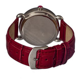 Bertha Ashley MOP Leather-Band Ladies Watch - Silver/Red BTHBR3001