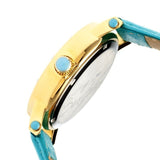 Bertha Morgan MOP Leather-Band Ladies Watch - Gold/Turquoise BTHBR4203