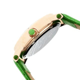 Bertha Isabella MOP Leather-Band Ladies Watch - Rose Gold/Green BTHBR4305
