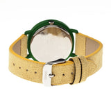 Crayo Slice Of Time Suede-Band Ladies Watch - Green/Yellow CRACR2104