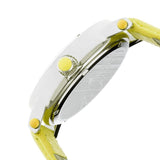 Bertha Chelsea MOP Leather-Band Ladies Watch - Silver/Yellow BTHBR4902