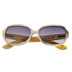 Bertha Payton Buffalo-Horn Polarized Sunglasses - Cream-Black/Black BRSBR002Z