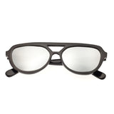 Bertha Brittany Buffalo-Horn Polarized Sunglasses - Black/Silver BRSBR005B