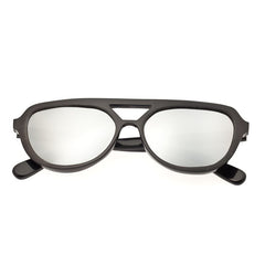 Bertha Brittany Buffalo-Horn Polarized Sunglasses - Black/Silver