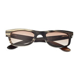 Bertha Zoe Buffalo-Horn Polarized Sunglasses - Black-Tan/Black BRSBR008M