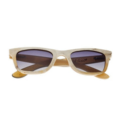 Bertha Zoe Buffalo-Horn Polarized Sunglasses - Cream-Black/Black BRSBR008Z