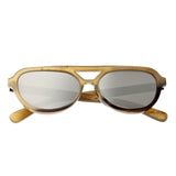 Bertha Brittany Buffalo-Horn Polarized Sunglasses - Honey-Black/Silver BRSBR005MC