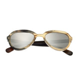 Bertha Alexa Buffalo-Horn Polarized Sunglasses - Honey-Black/Silver BRSBR007MC