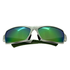 Breed Cosmos Aluminium Polarized Sunglasses - Silver/Blue-Green BSG013SR