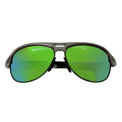 Breed Jupiter Aluminium Polarized Sunglasses - Silver/Blue-Green