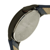 Morphic M44 Series Dual-Time Leather-Band Watch w/ Retrograde Date - Black/Blue MPH4405