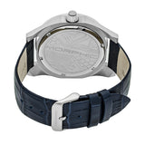 Morphic M46 Series Leather-Band Men's Watch w/Date - Silver/Navy MPH4603