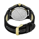 Morphic M47 Series Leather-Band Watch w/ Date - Black/Gold MPH4704