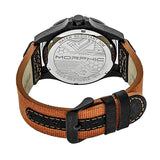 Morphic M47 Series Leather-Band Watch w/ Date - Orange/Black MPH4705