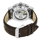 Reign Stavros Automatic Skeleton Leather-Band Watch - Silver/Dark Brown REIRN3701