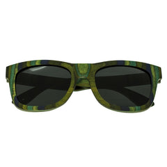 Spectrum Kalama Wood Polarized Sunglasses - Green Stripe/Black