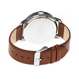 Simplify The 3400 Leather-Band Watch - Silver/Brown SIM3403