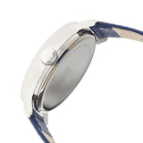 Simplify The 3400 Leather-Band Watch - Silver/Blue SIM3404