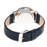 Simplify The 3600 Leather-Band Watch - Silver/Navy SIM3601