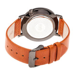 Simplify The 3600 Leather-Band Watch - Silver/Orange SIM3603