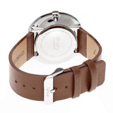 Simplify The 4500 Leather-Band Watch - Silver/Umber SIM4502