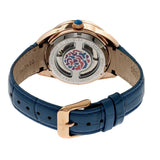 Empress Helena Leather-Band Watch w/Date - Rose Gold/Blue EMPEM1806