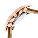 Bertha Frances Marble Dial Leather-Band Watch - Camel/Cerulean BTHBR6405