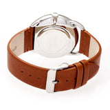 Simplify The 4900 Leather-Band Watch w/Date - Silver/Camel SIM4901