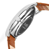 Simplify The 4900 Leather-Band Watch w/Date - Silver/Camel SIM4901