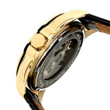 Reign Henley Automatic Semi-Skeleton Leather-Band Watch - Gold/Black REIRN4505
